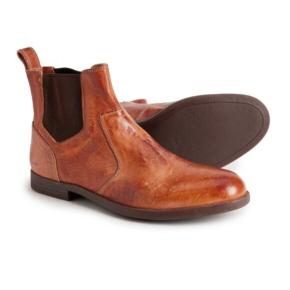 BEDSTU Vasari Men\'s Chelsea Leather Boots, Cognac, New with Box main image 0